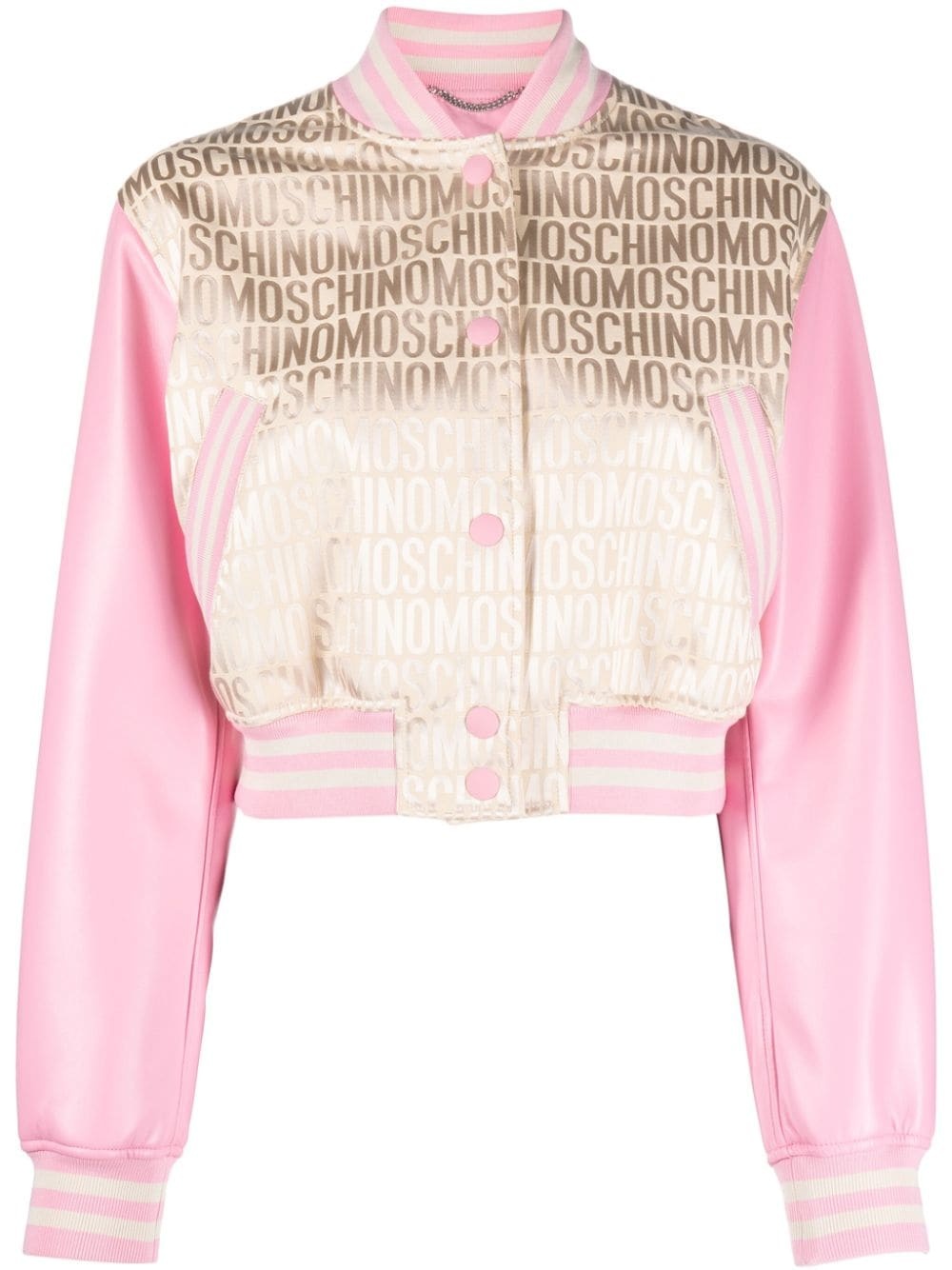 logo-jacquard cropped jacket - 1