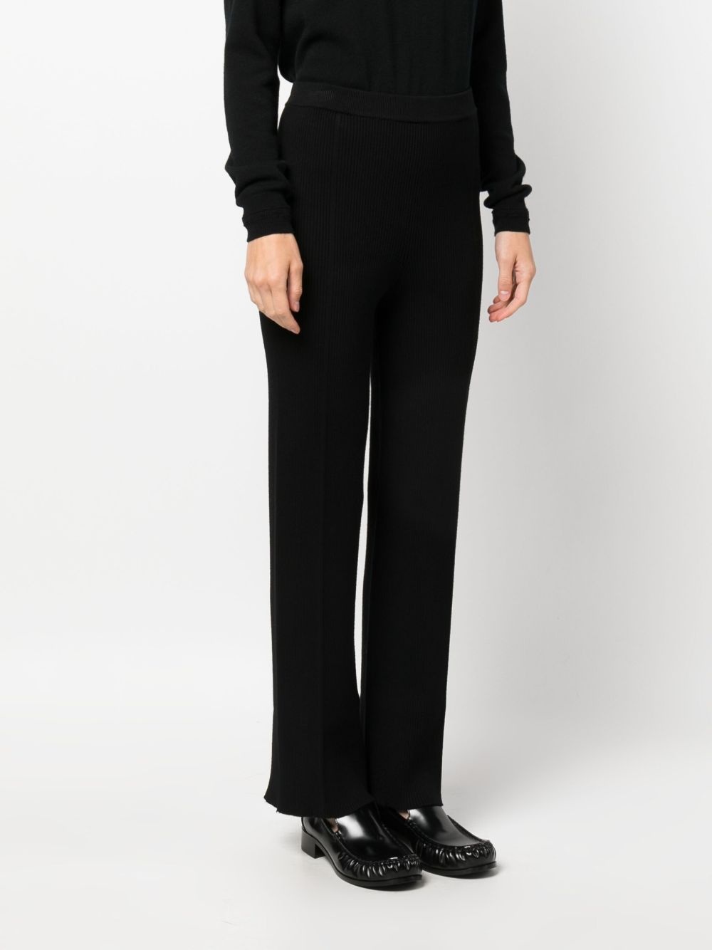 straight-leg rib-knit trousers - 3