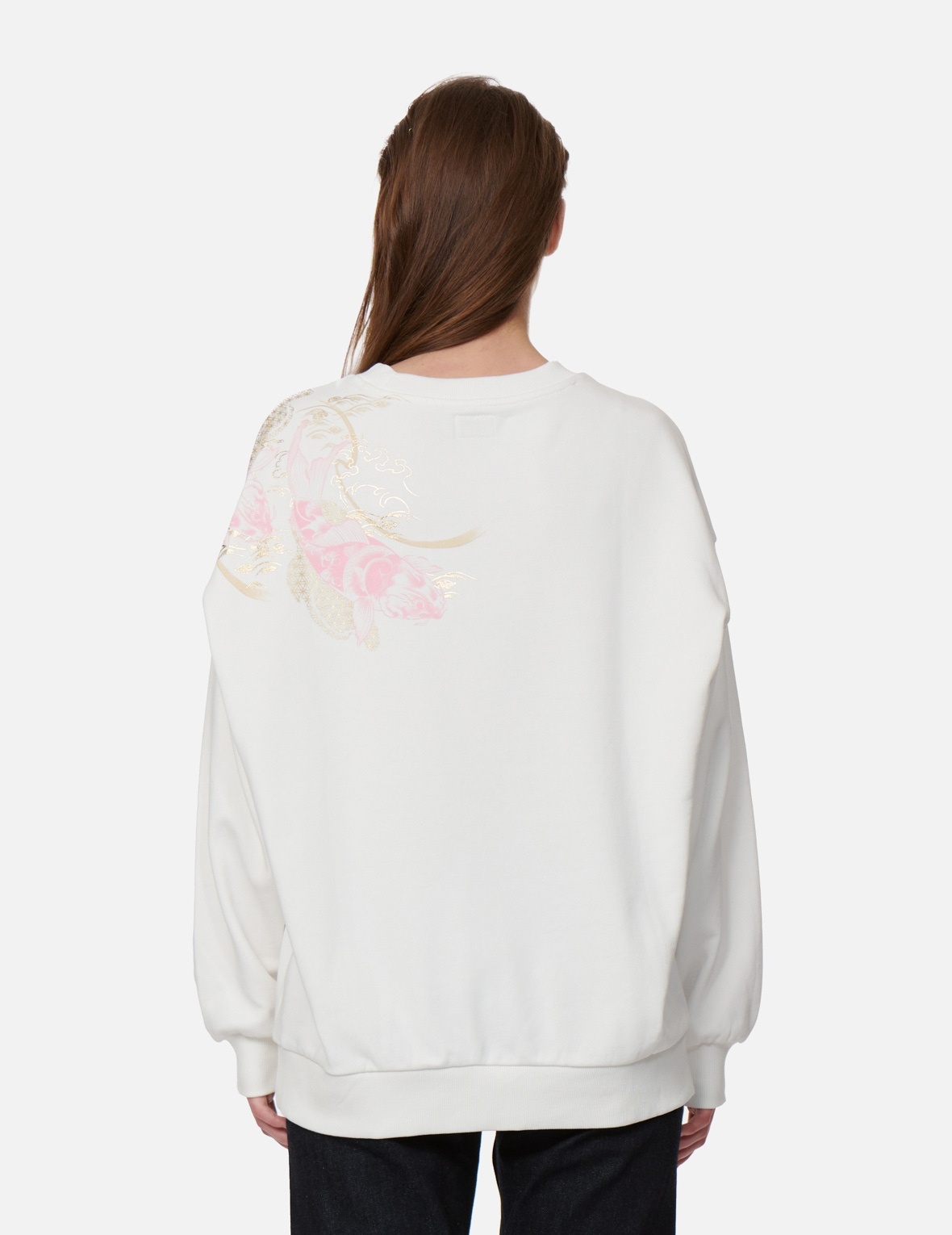 TATTOO KOI WITH JAPANESE PATTERN PRINT SWEATSHIRT - 8