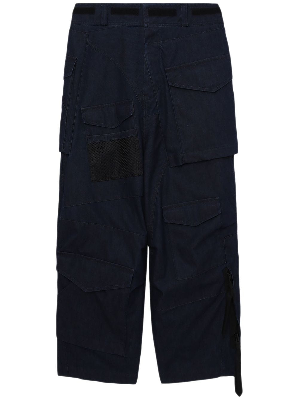 wide-leg cotton cargo trousers - 1