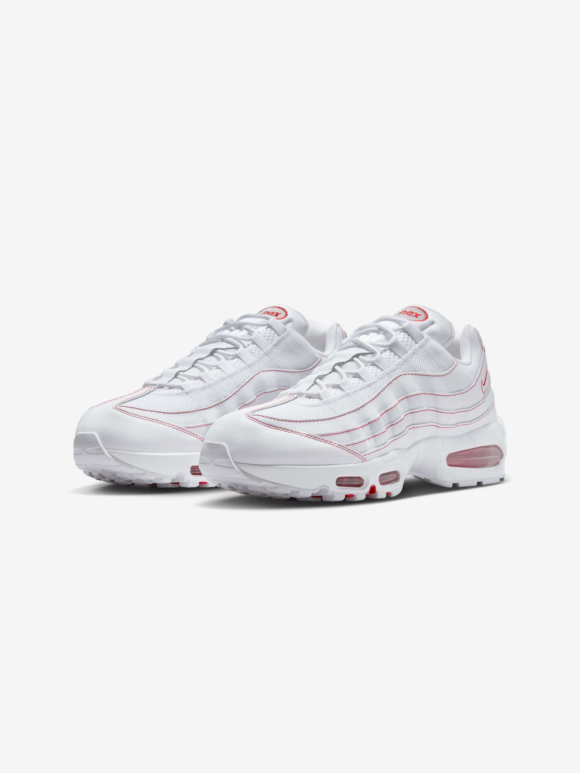 NIKE AIR MAX 95 OG (WHITE/WHITE-UNIVERSITY RED-WOLF GREY) - 2
