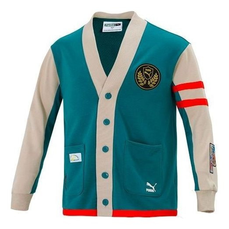 PUMA Mix Badge Long Cardigan 'Green' 537004-90 - 1