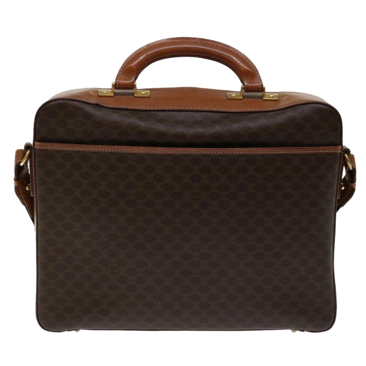 CELINE Macadam Canvas Hand Bag Pvc Brown - 3