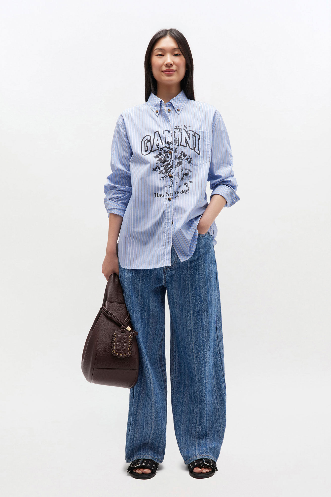 BLUE STRIPE LOGO SHIRT - 3