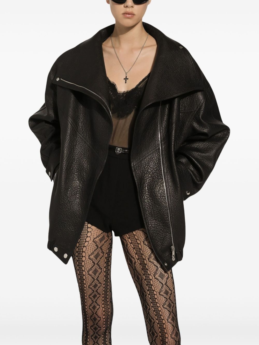 leather biker jacket - 5