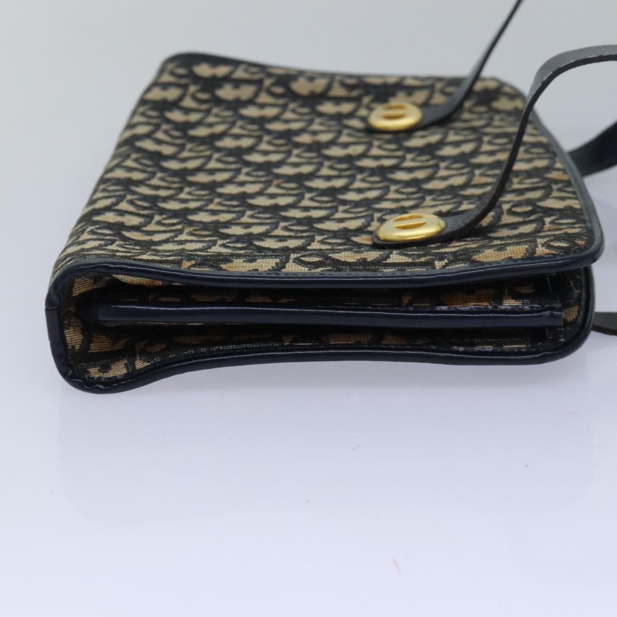 DIOR Trotter Canvas Hand Bag Canvas Navy - 5