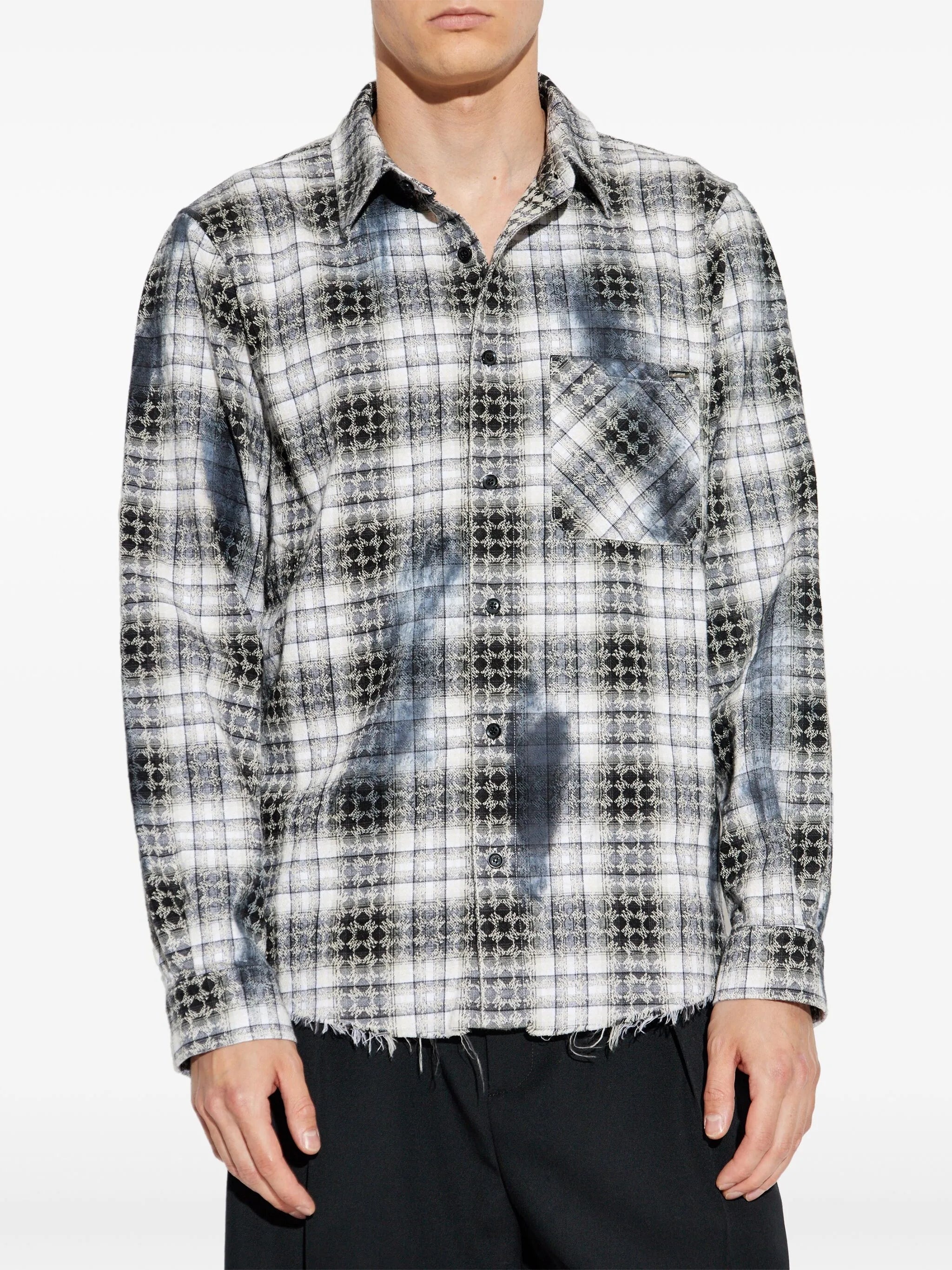 Amiri Frayed Checked Shirt - 5
