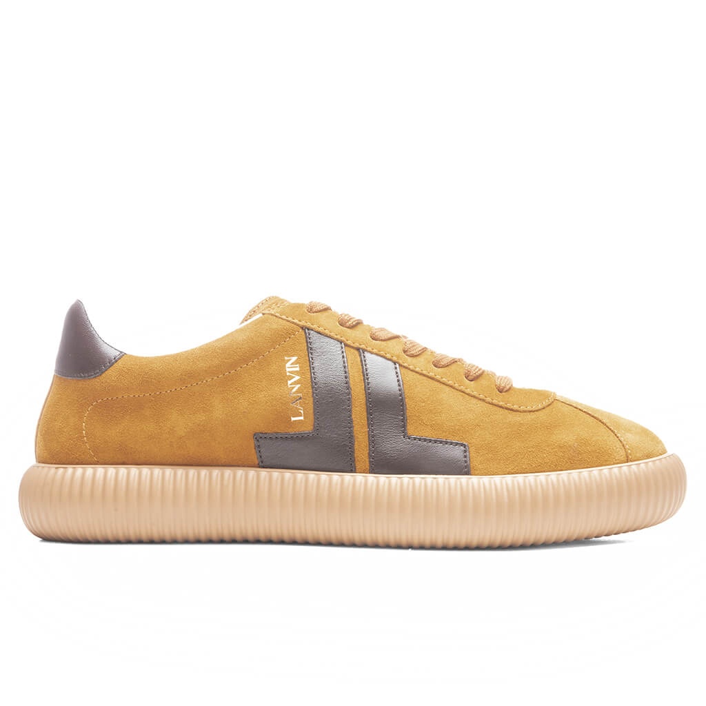 GLEN LEATHER & SUEDE LOW TOP SNEAKER  - MUSTARD - 1