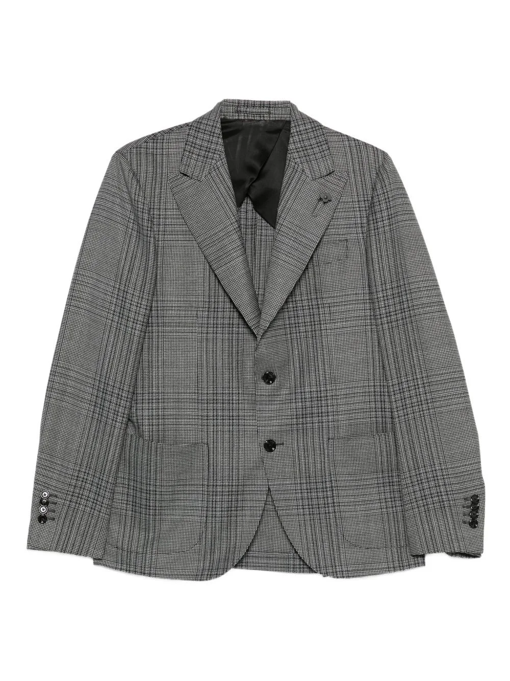 plaid-pattern blazer - 1