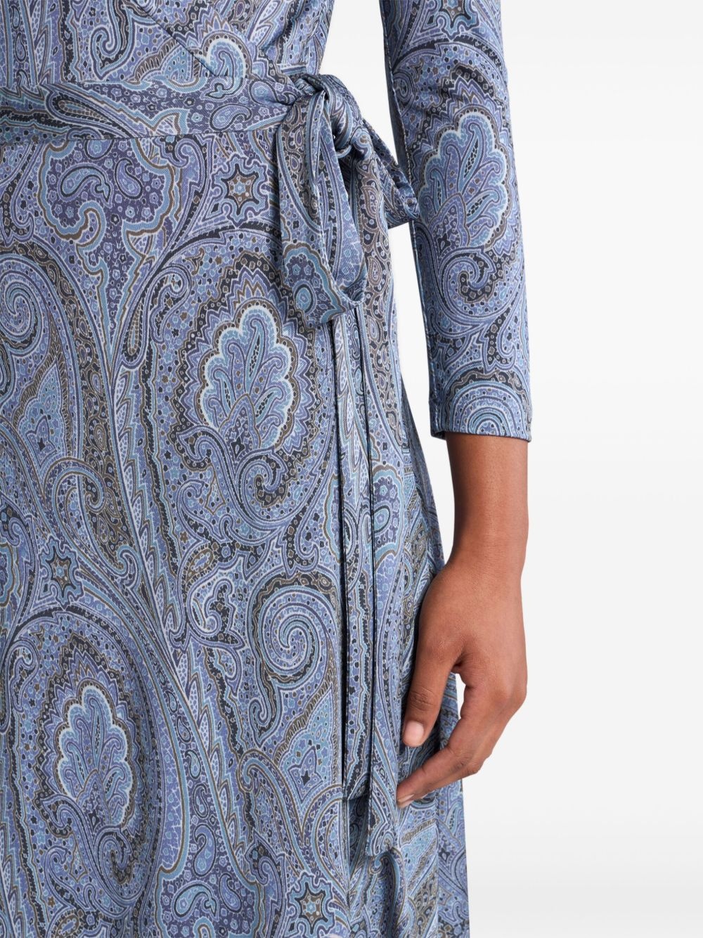paisley wrap dress - 4