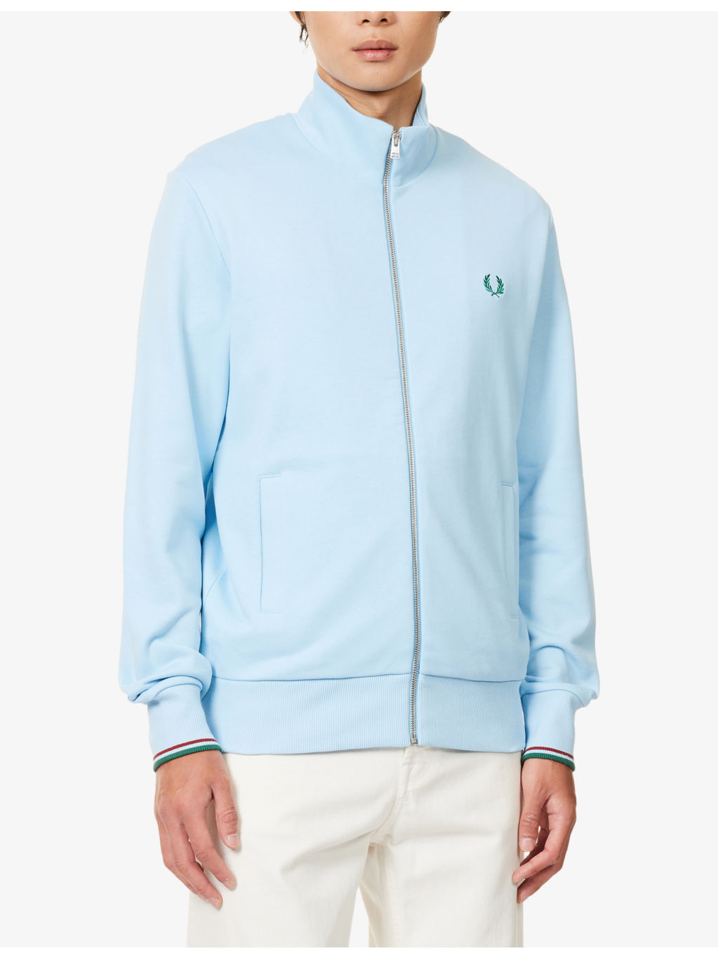 Embroidered-Logo Zip-Through Cotton-Jersey Jacket - 3