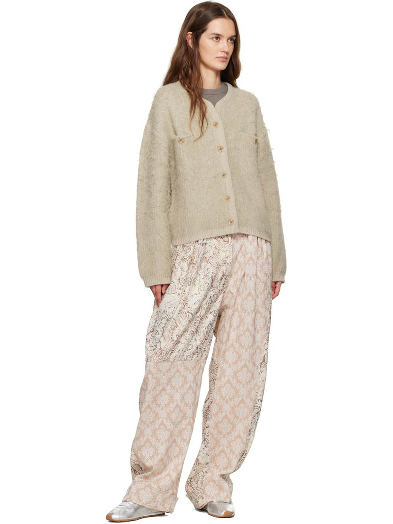 OPEN YY Beige Shaggy Cardigan outlook