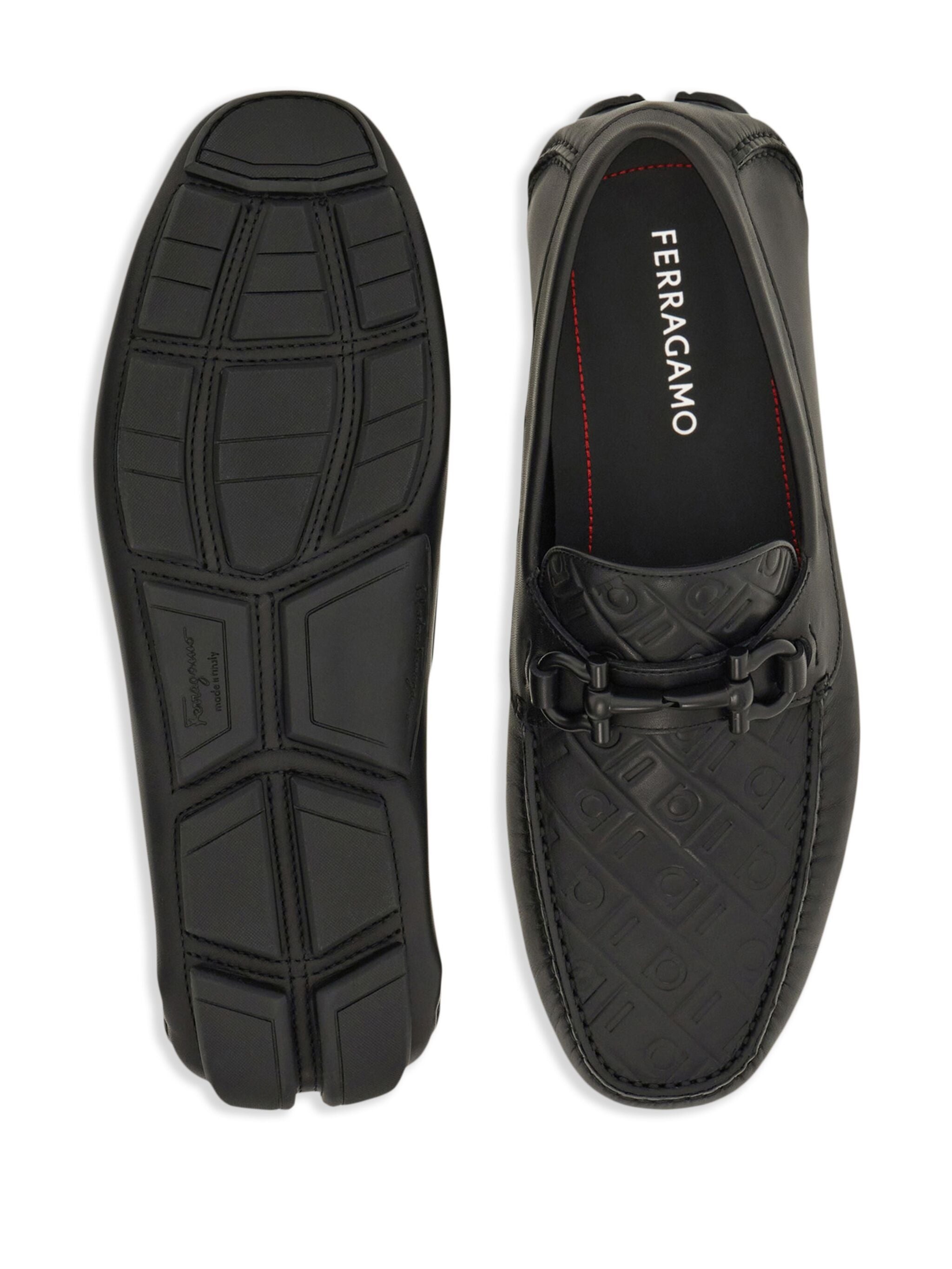Gancini-plaque Leather Loafers - 4