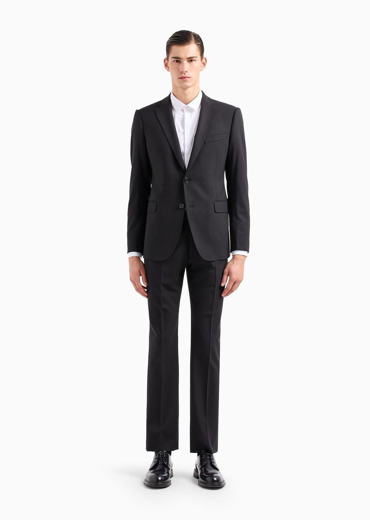 Single-breasted, slim-fit suit in brushed stretch light wool - 2