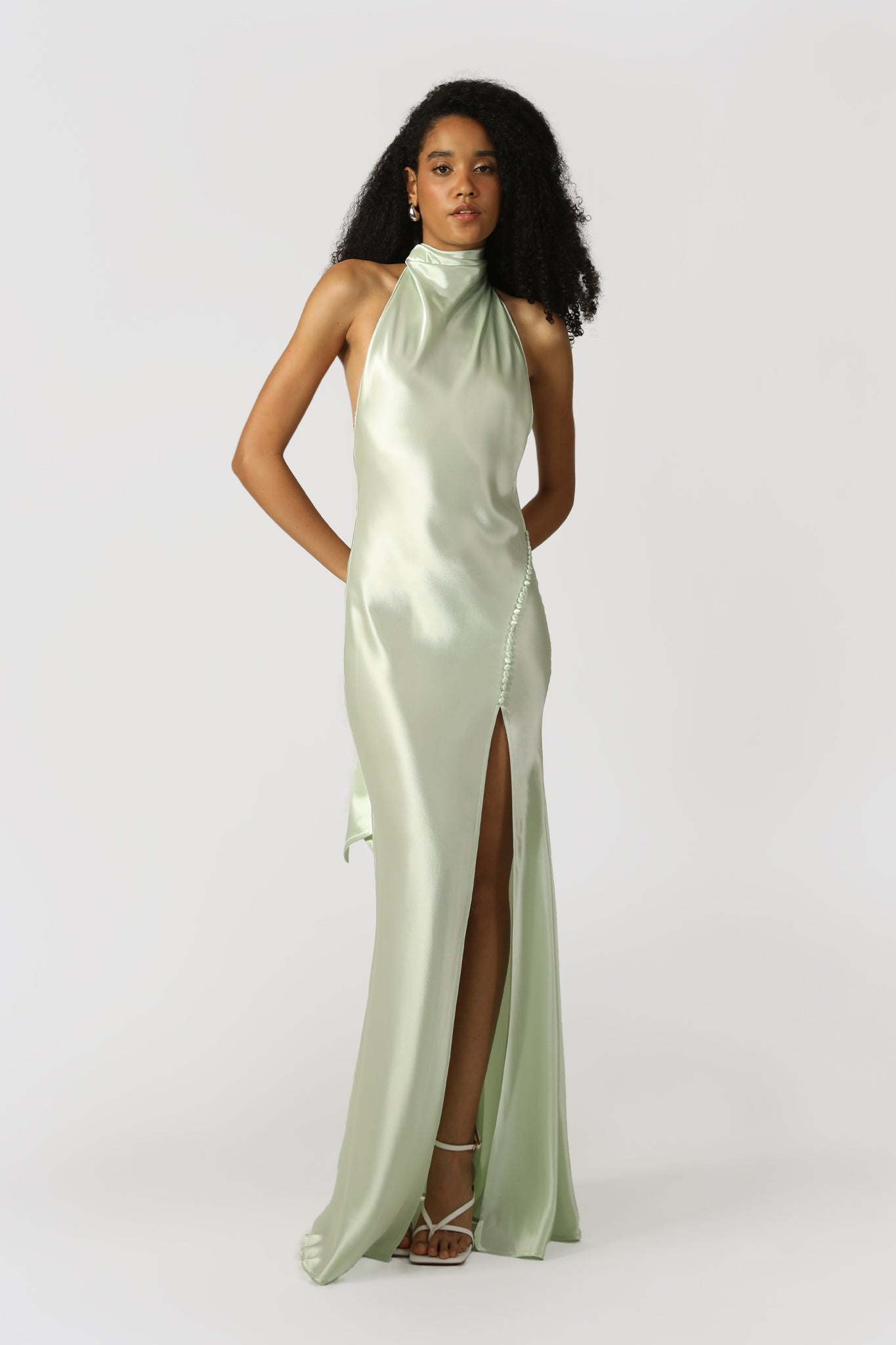 PENELOPE BACKLESS SATIN GOWN - 3