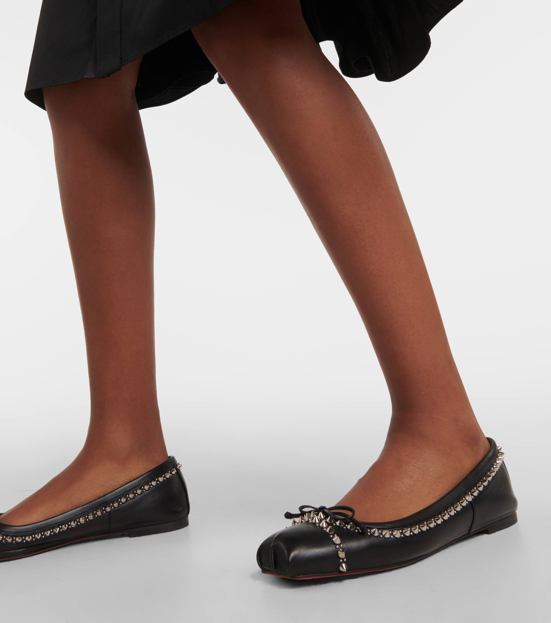 Mamadrague Spikes embellished leather ballet flats - 4