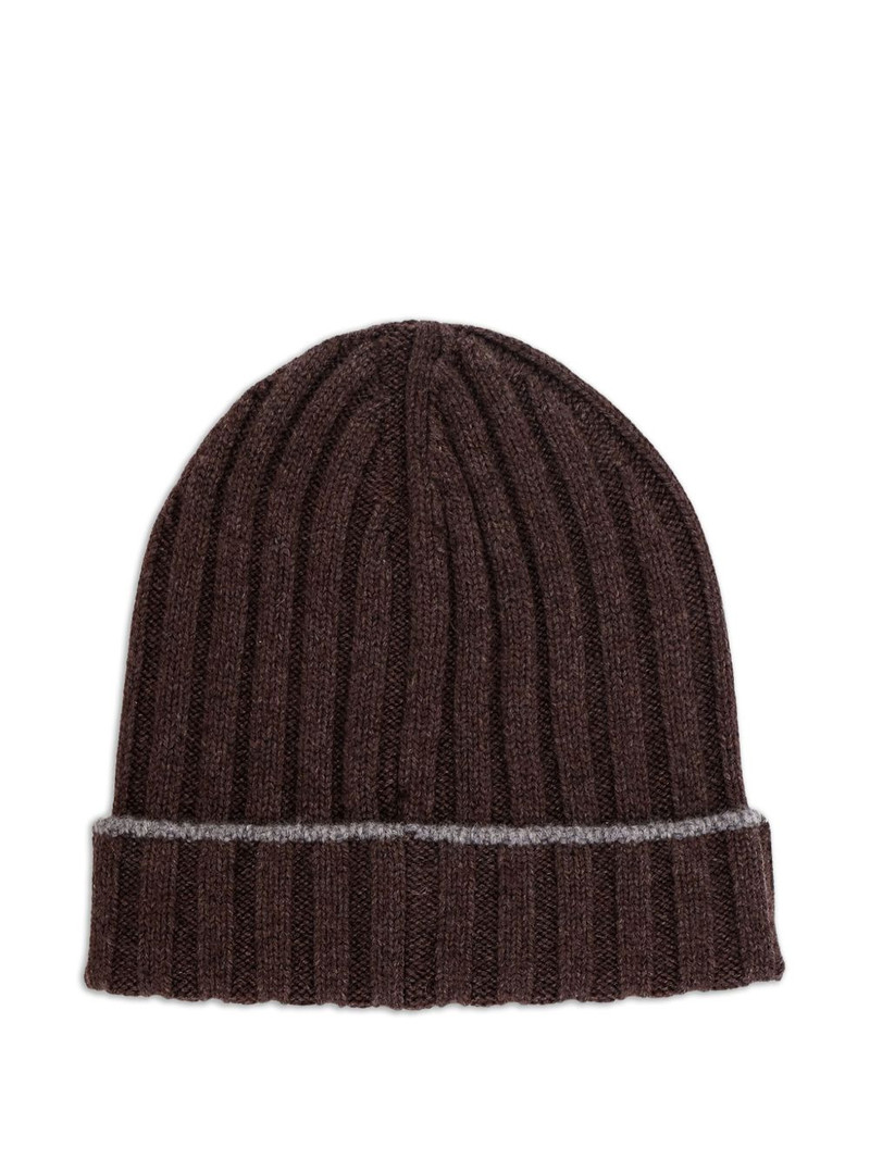 Brunello Cucinelli ribbed cashmere beanie outlook