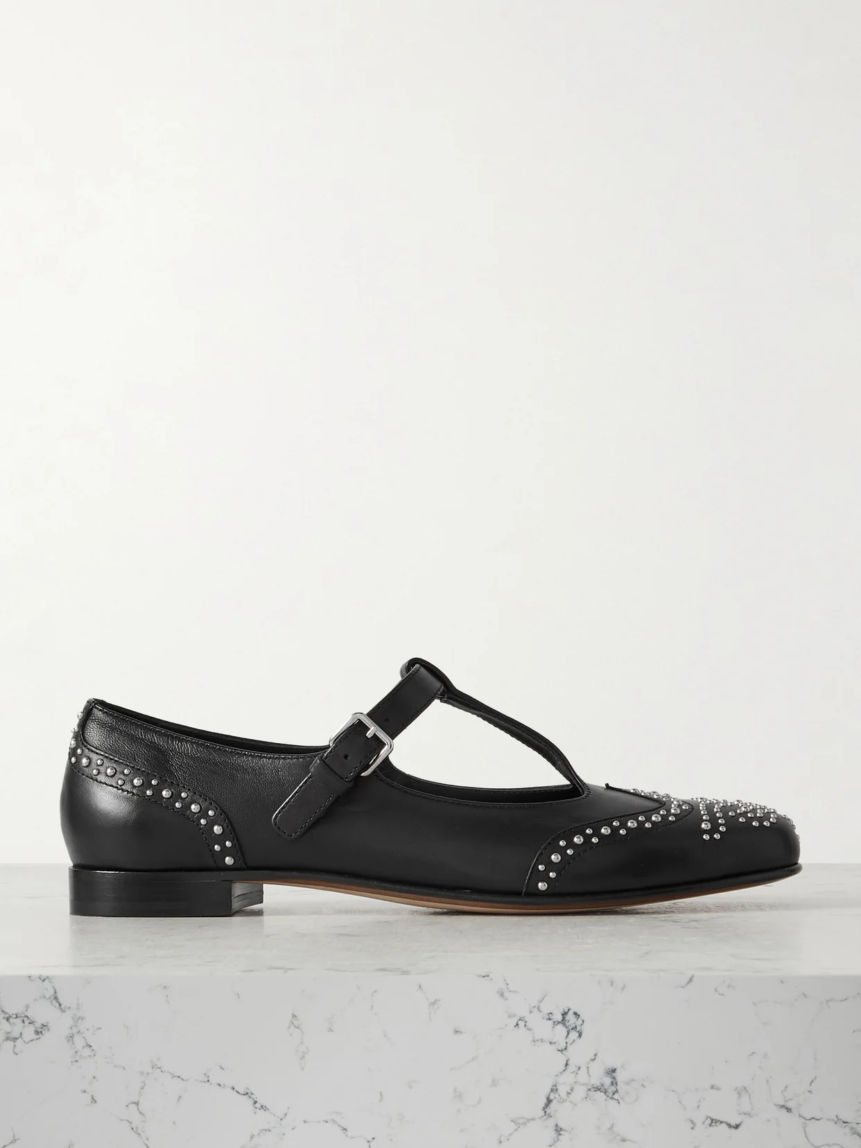 Opal Studded Leather Mary Jane Brogues - 1