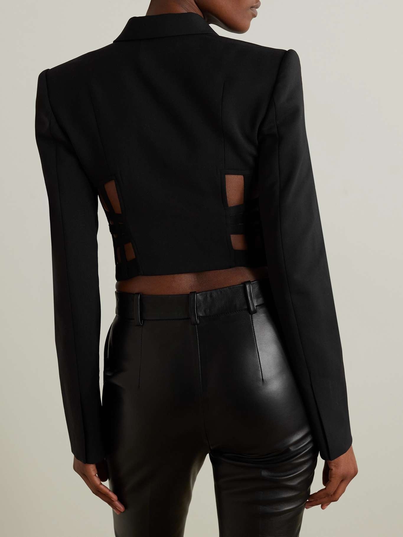 Cage grosgrain-trimmed twill blazer - 3
