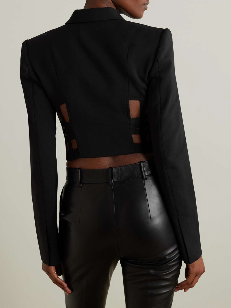 Cage grosgrain-trimmed twill blazer 3