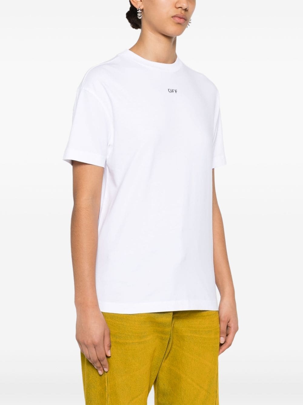 Diag-stripe cotton T-shirt - 3