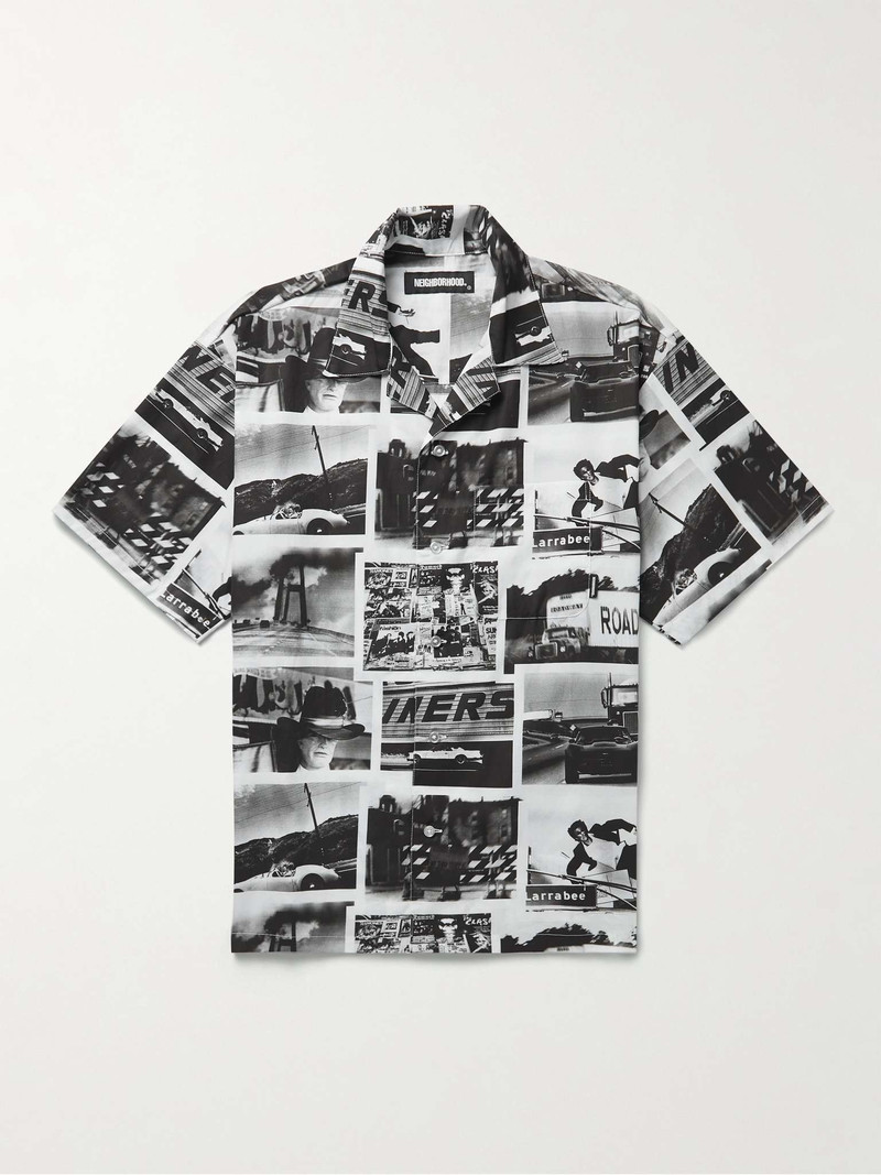 Camp-Collar Printed Cotton-Poplin Shirt - 1