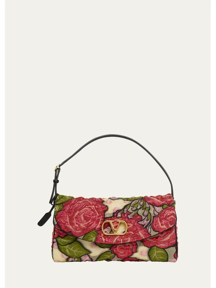 Small Floral Jacquard Shoulder Bag - 1