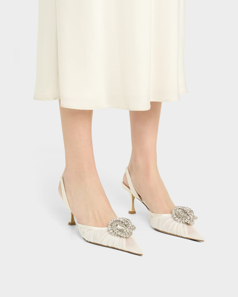 MACH & MACH Galaxy Mesh Crystal Slingback Pumps outlook