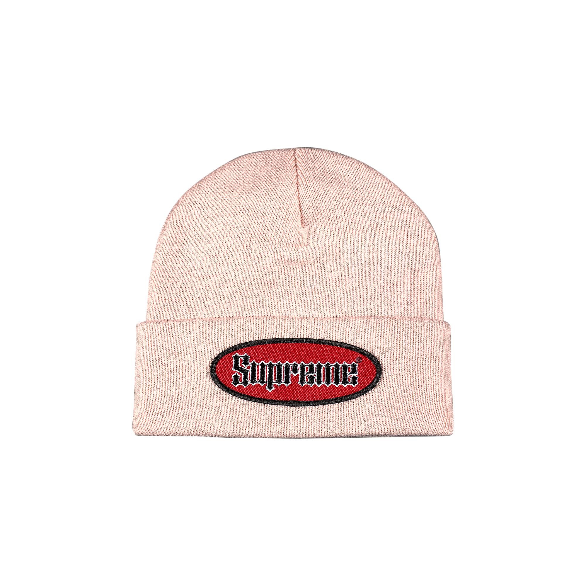 Supreme Oval Patch Beanie 'Pink' - 1