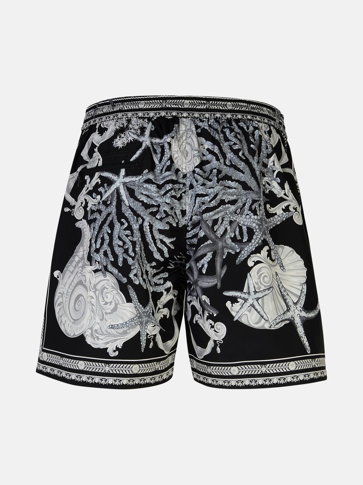 'BAROCCO' BLACK POLYESTER SWIMSUIT - 3