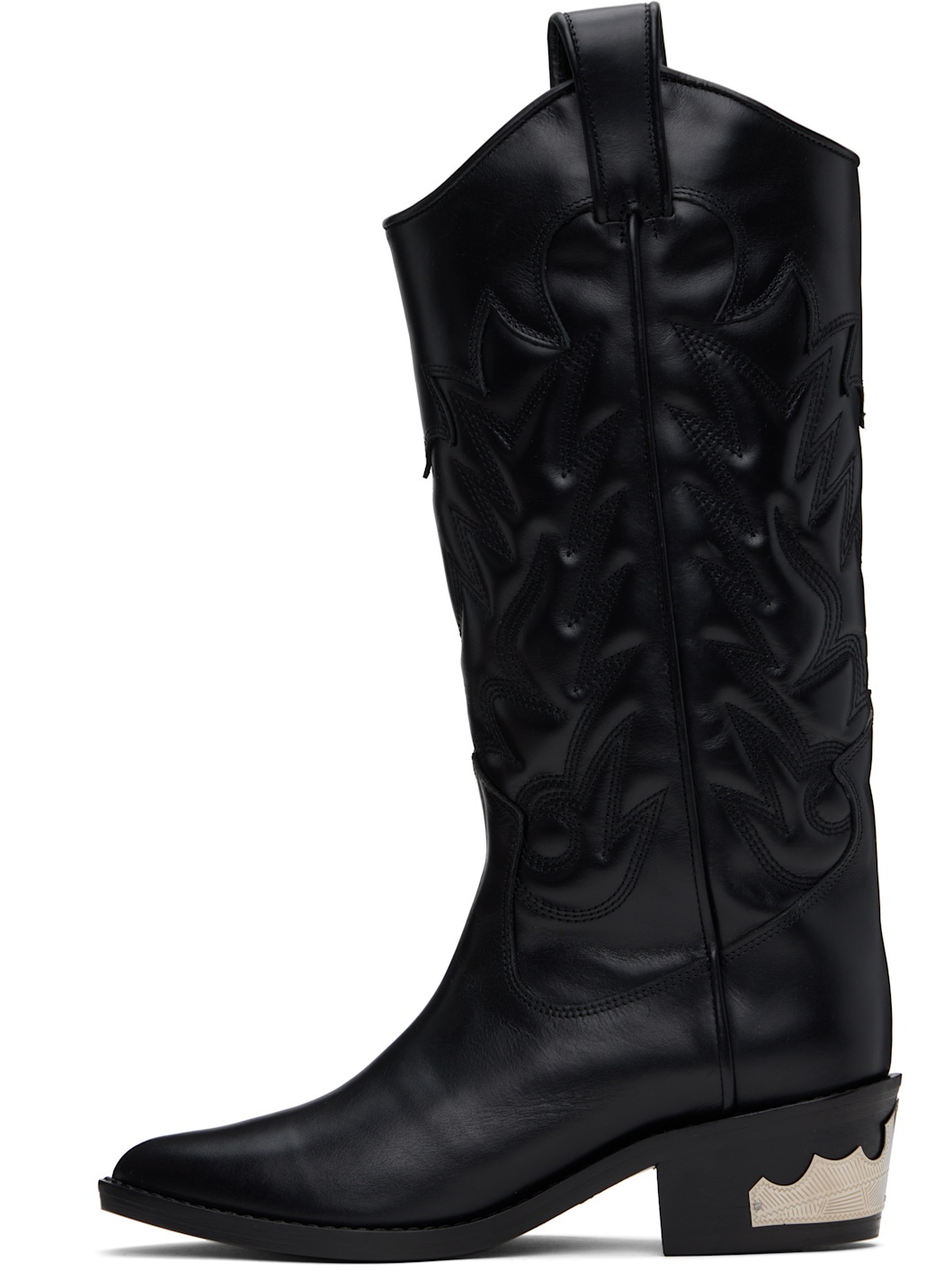 Black Leather Tall Boots - 3