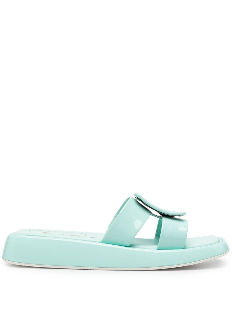 buckle-embellished slides 1