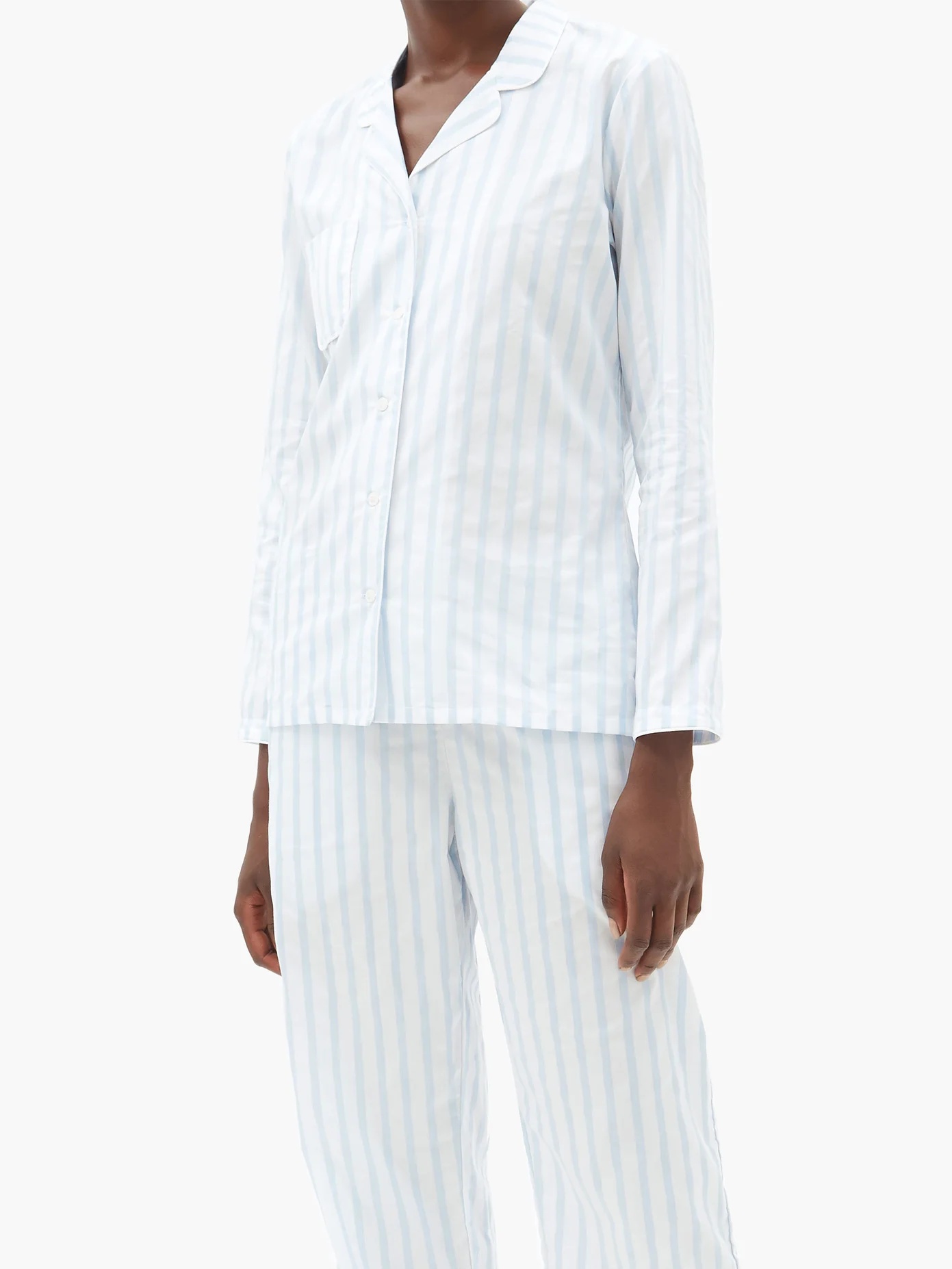 Capri striped cotton-poplin pyjamas - 6