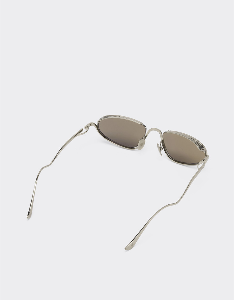 Ferrari sunglasses in silver-tone titanium with grey lenses 6