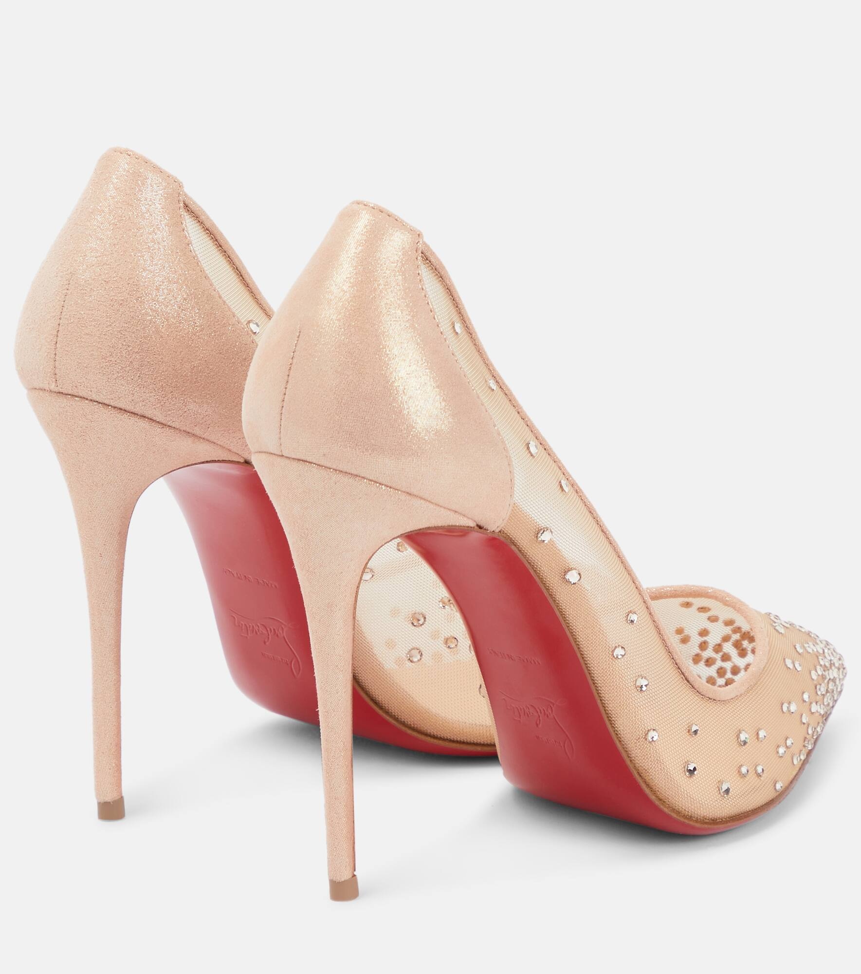 Follies Strass embellished mesh pumps - 2