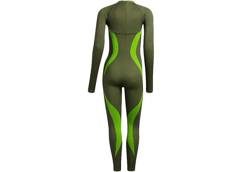 adidas adidas Ivy Park Halls of Ivy Circular Knit Catsuit Semi Solar Slime/Wild PIne outlook