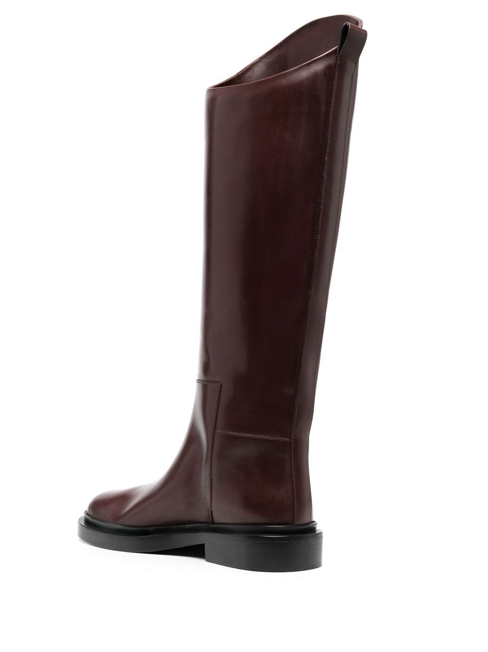 knee-length leather boots - 5