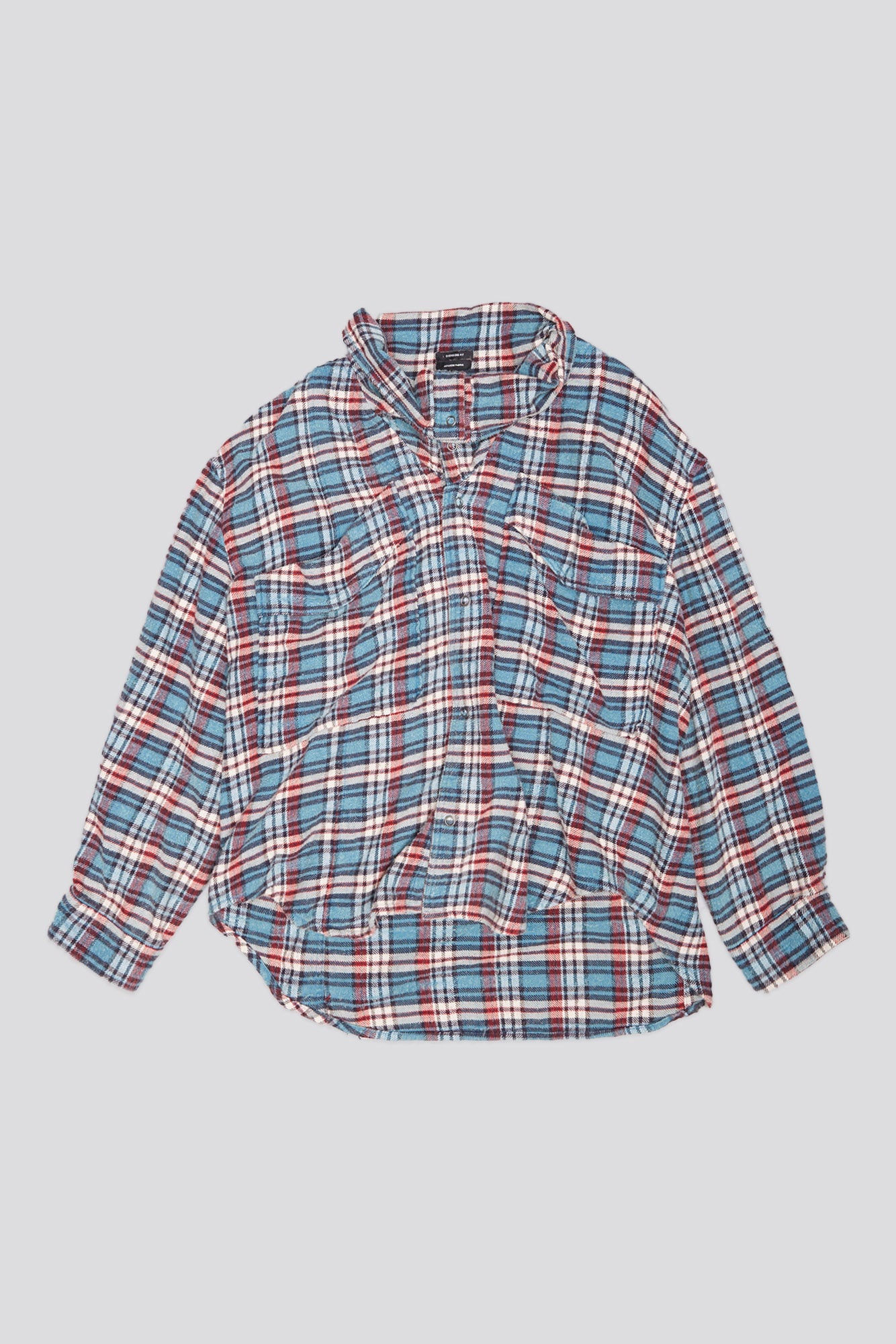 HIGH NECK SHIRT - BLUE PLAID - R13 - 1