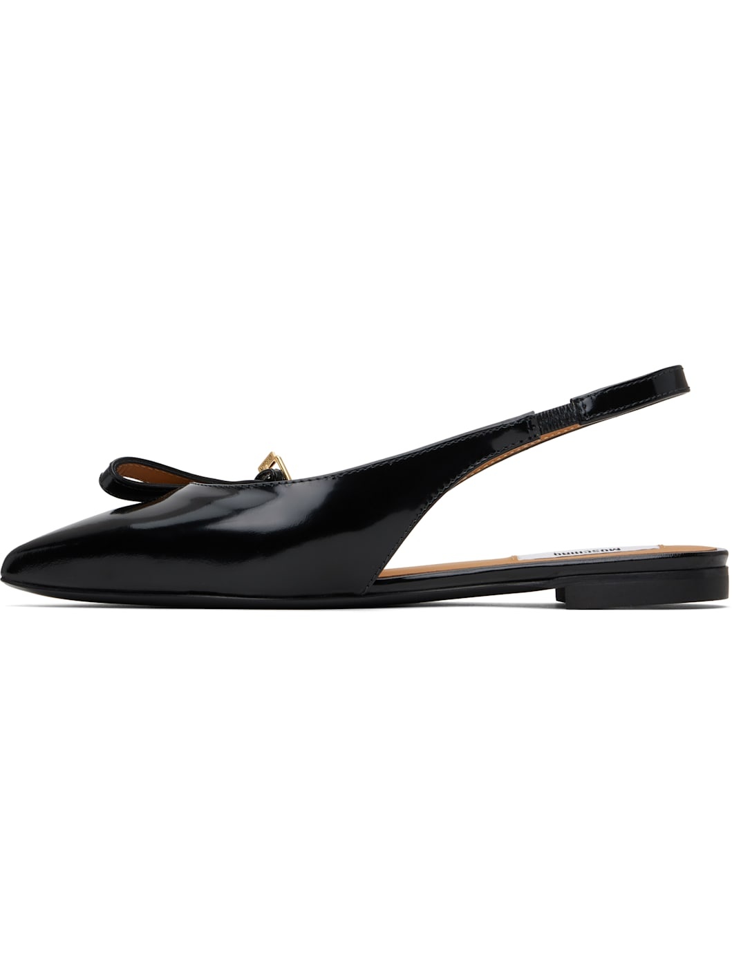 Black Buckled Bow Ballerina Flats - 3