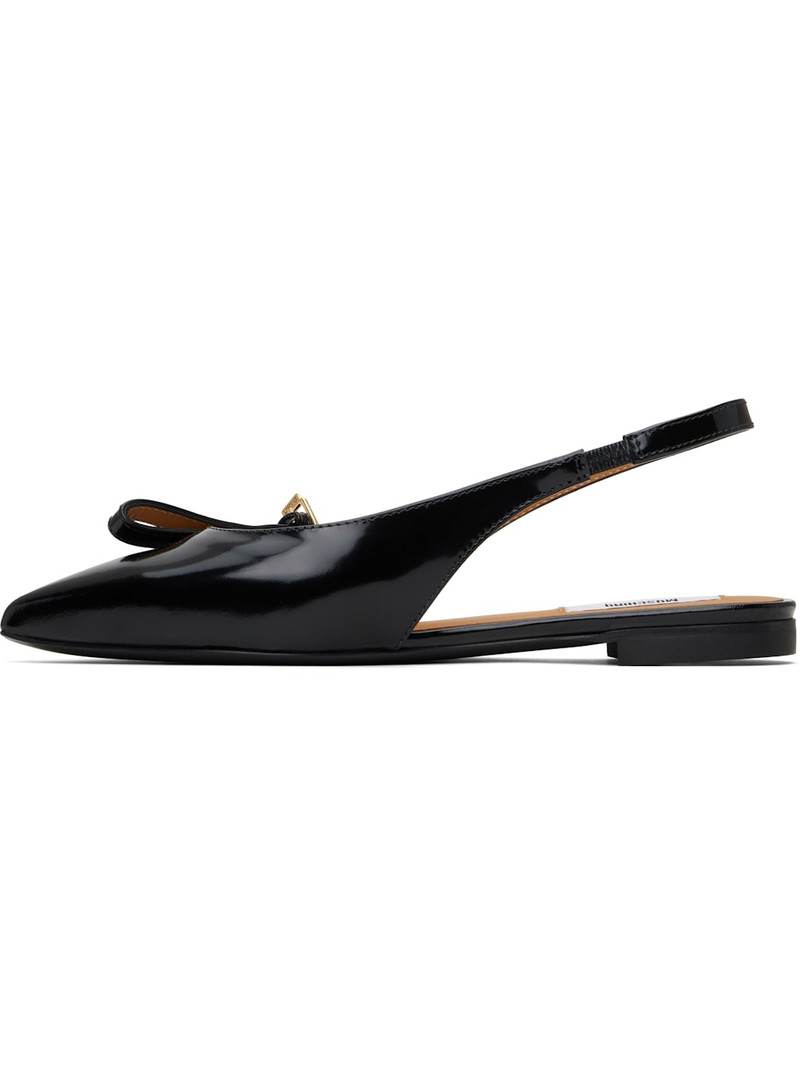 Black Buckled Bow Ballerina Flats 3
