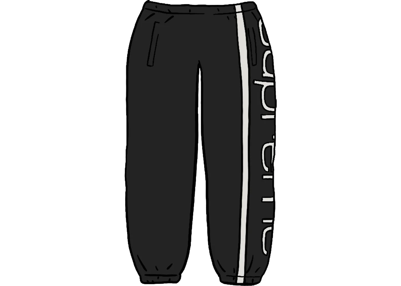 Supreme Big Logo Paneled Sweatpant Black - 1
