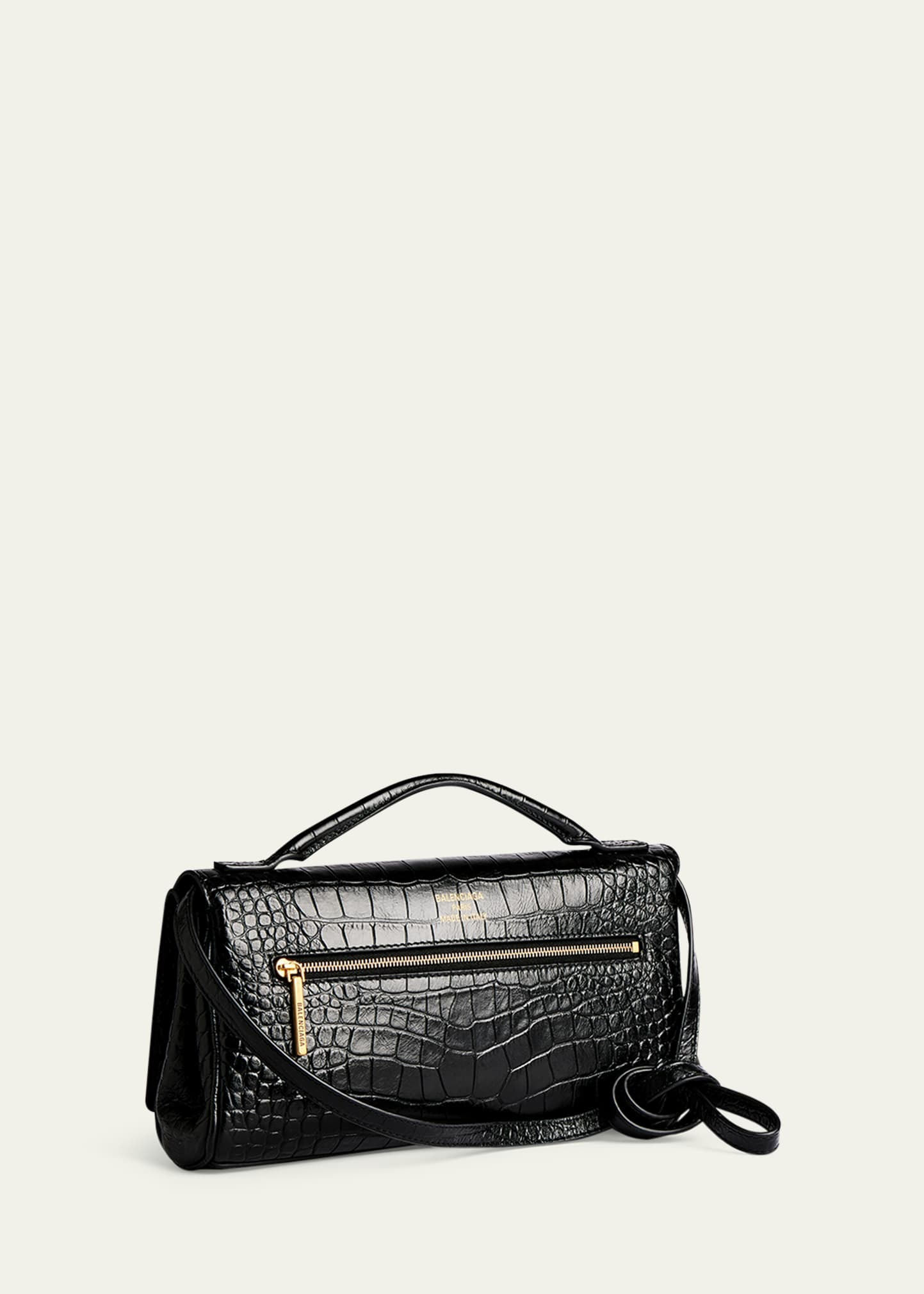 Bel Air Small Croc-Embossed Leather Clutch Bag - 3
