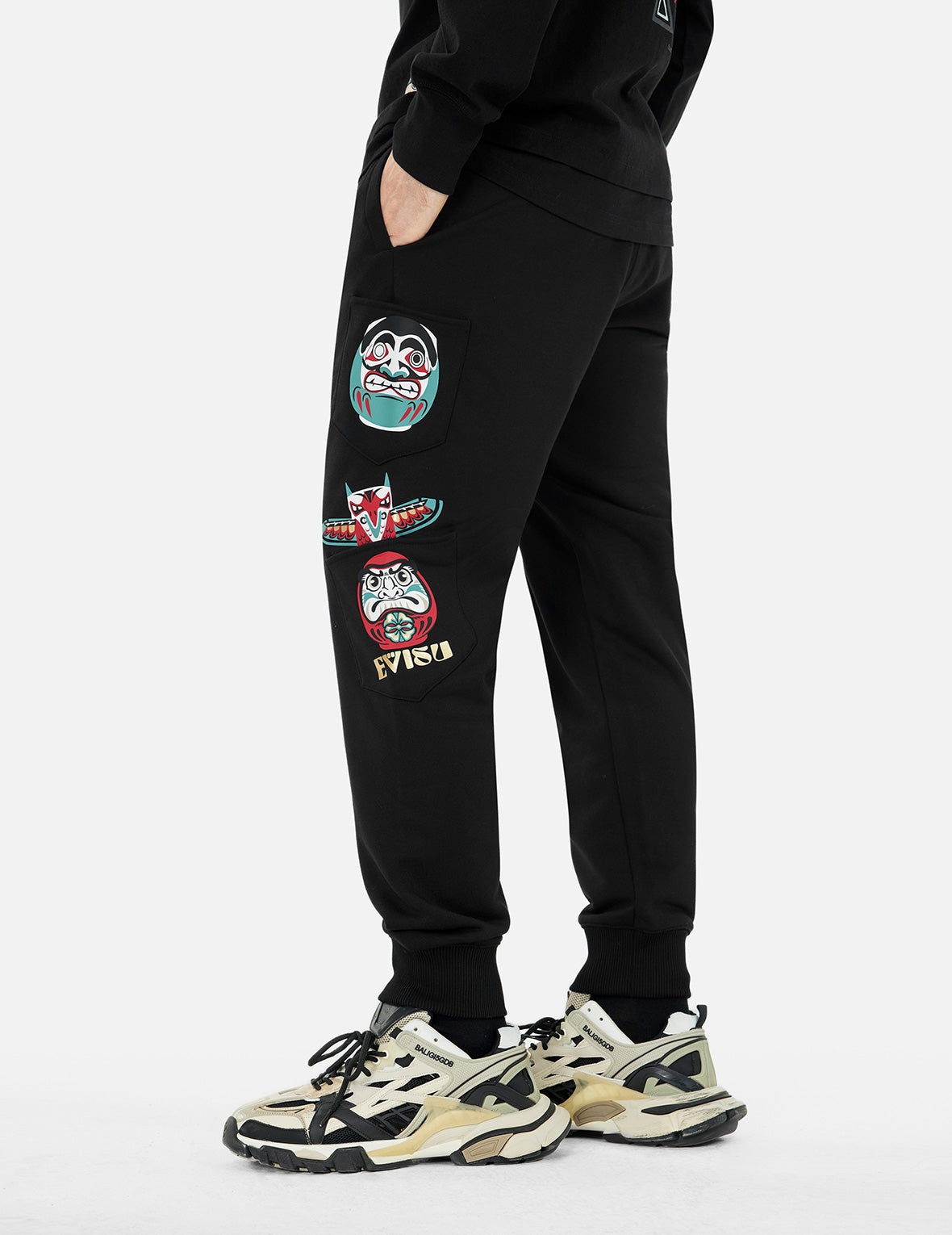 Indian Totem Daruma PrintRegular Fit Sweatpants - 5