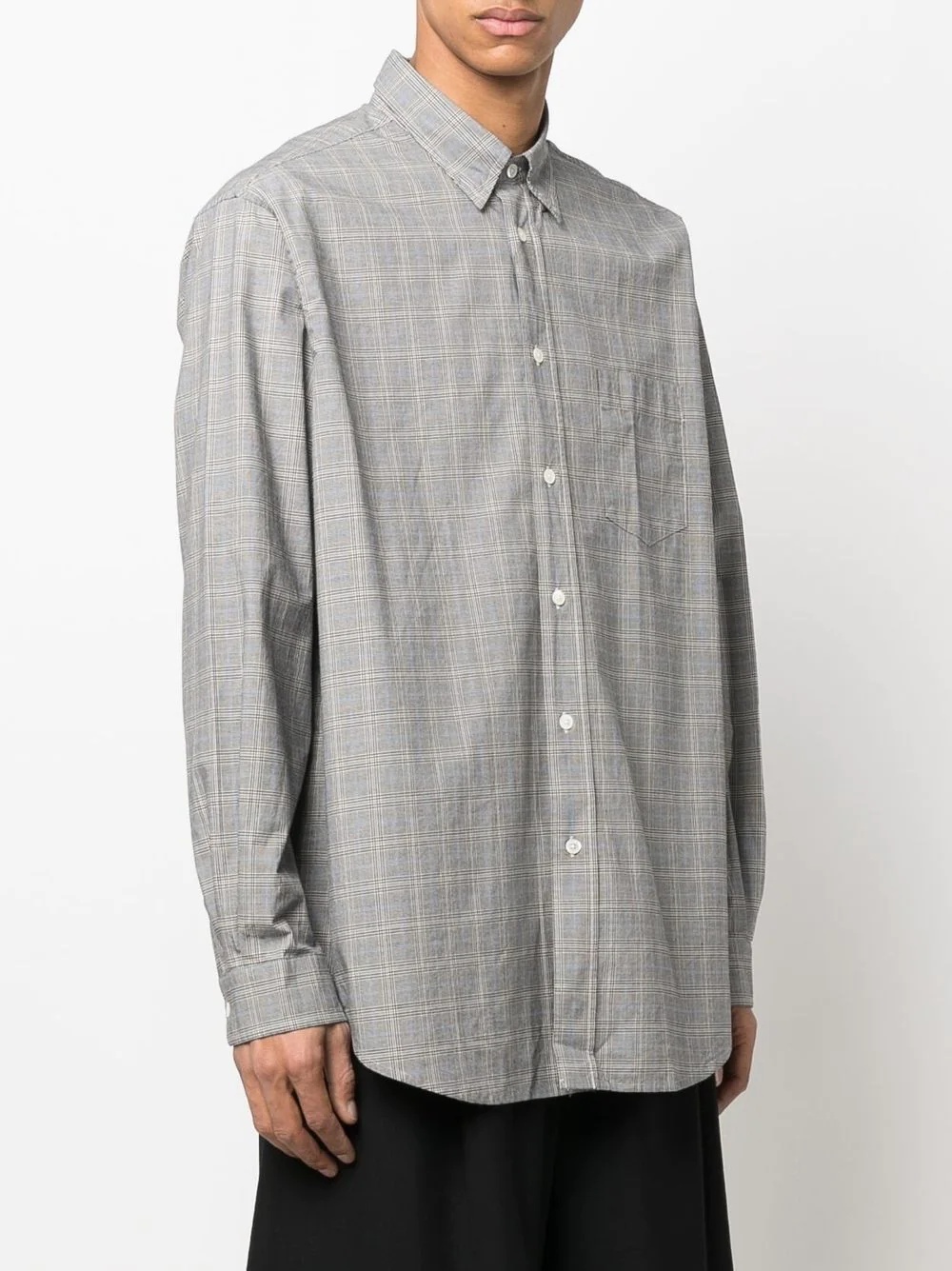 check-print long-sleeve shirt - 3