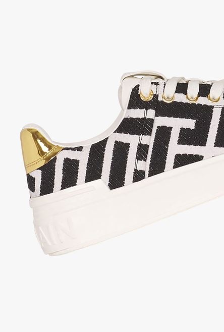 Bicolor white and black jacquard B-Court sneakers - 7