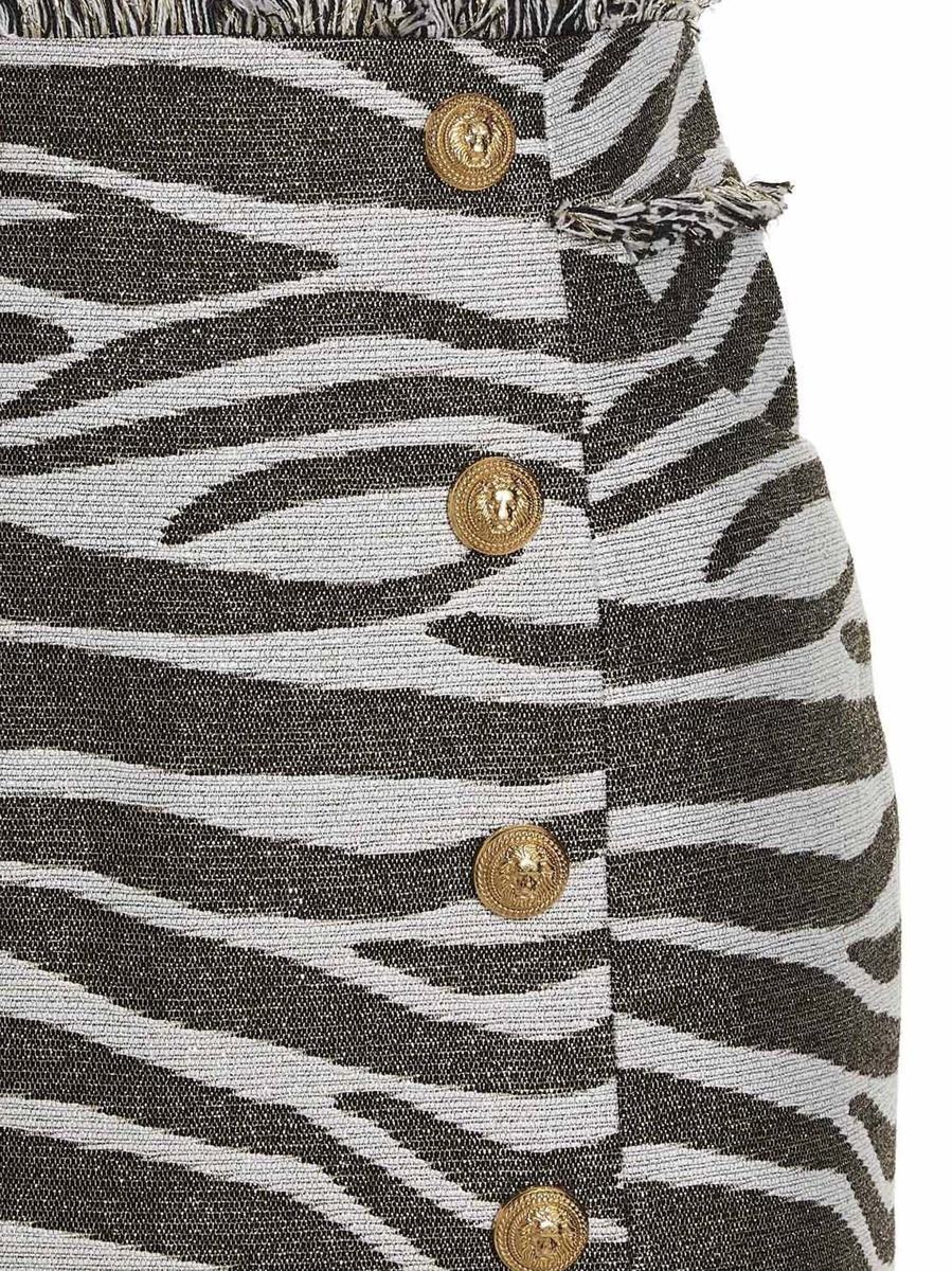 ミニスカート Balmain 'Lurex Zebra' Skirt Balmain BALMAIN 'LUREX ZEBRA' SKIRT | baltini | REVERSIBLE