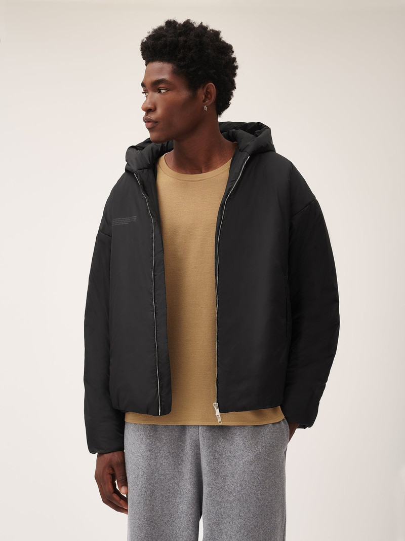 PANGAIA Mens Flower-Warmth Padded Bomber Jacket - Black outlook