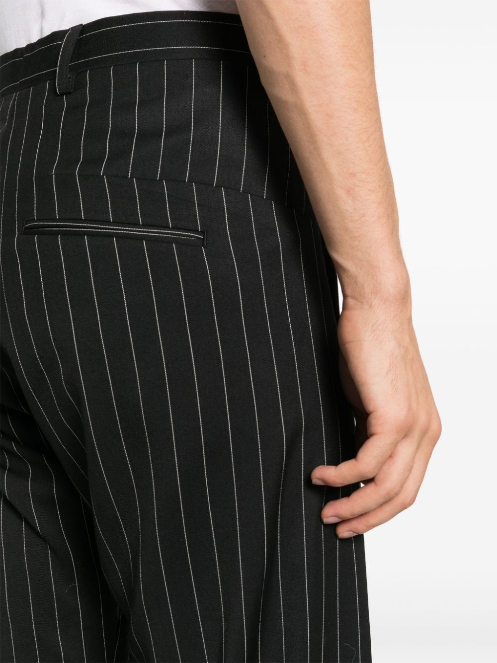 pinstriped straight-leg tailored trousers - 6