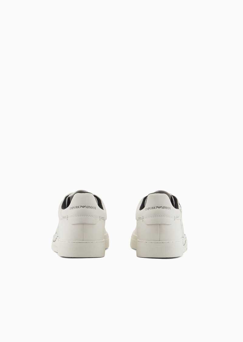 EMPORIO ARMANI dragon-print leather sneakers outlook