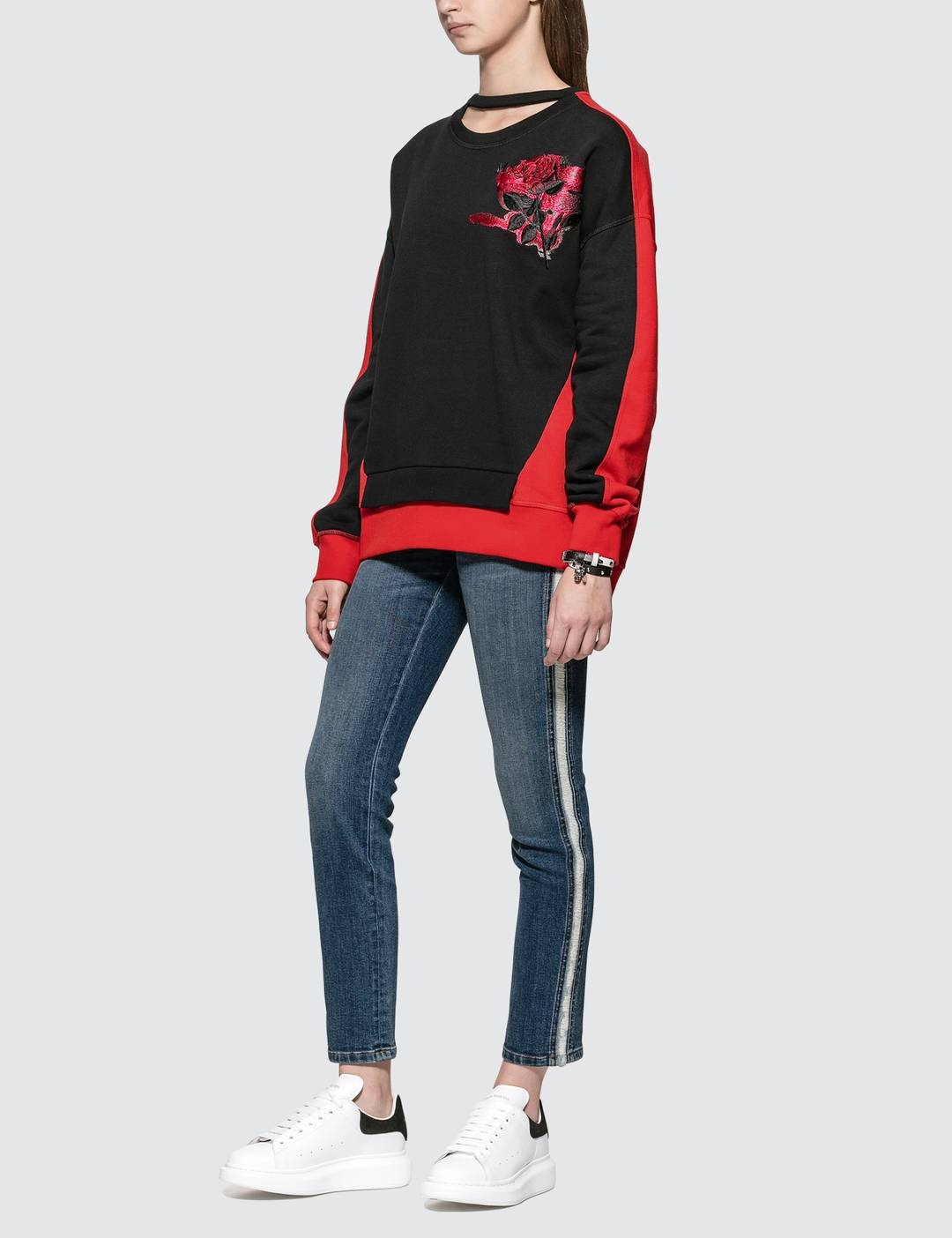 Rose Embroidered Sweatshirt - 4